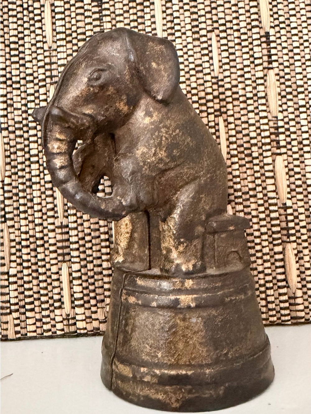Antique A.C. Williams “Elephant on the Tub” Cast Iron Bank